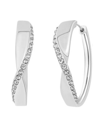 Crystal Twist Hoop Earring