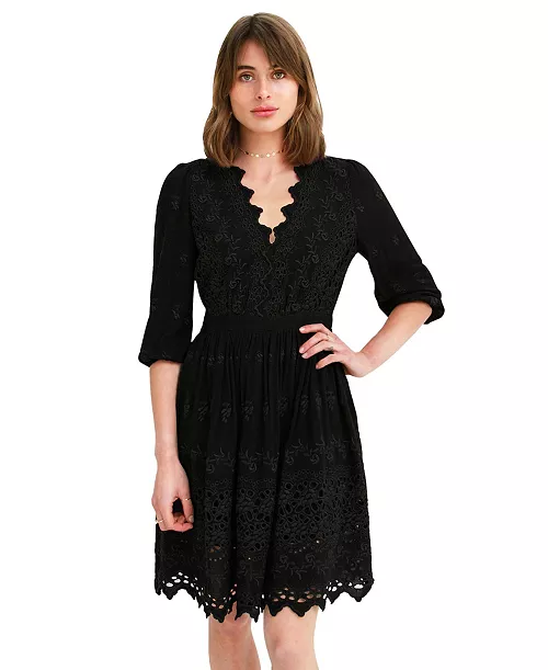 women's sweet talk eyelet mini dress