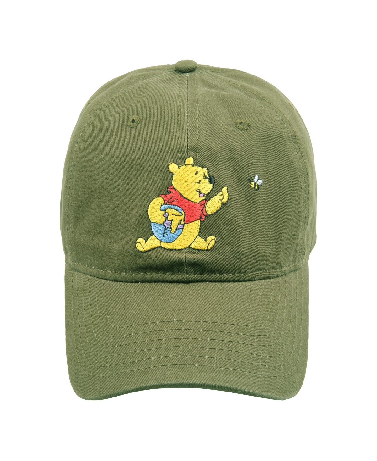 Concept One Disney's Winnie The Pooh Embroidered Cotton Adjustable Dad Hat - Olive
