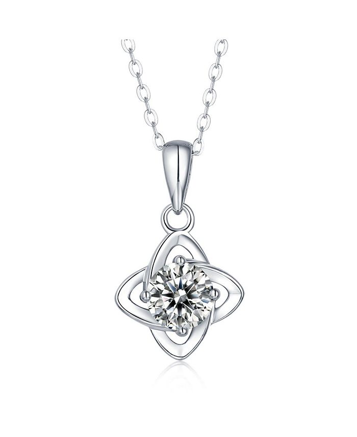 Stella Valentino Sterling Silver White Gold Plated with 1ctw Lab