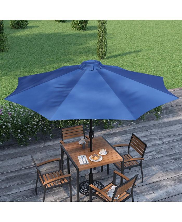 MERRICK LANE Bali 9' Round Uv Resistant Outdoor Patio Umbrella With