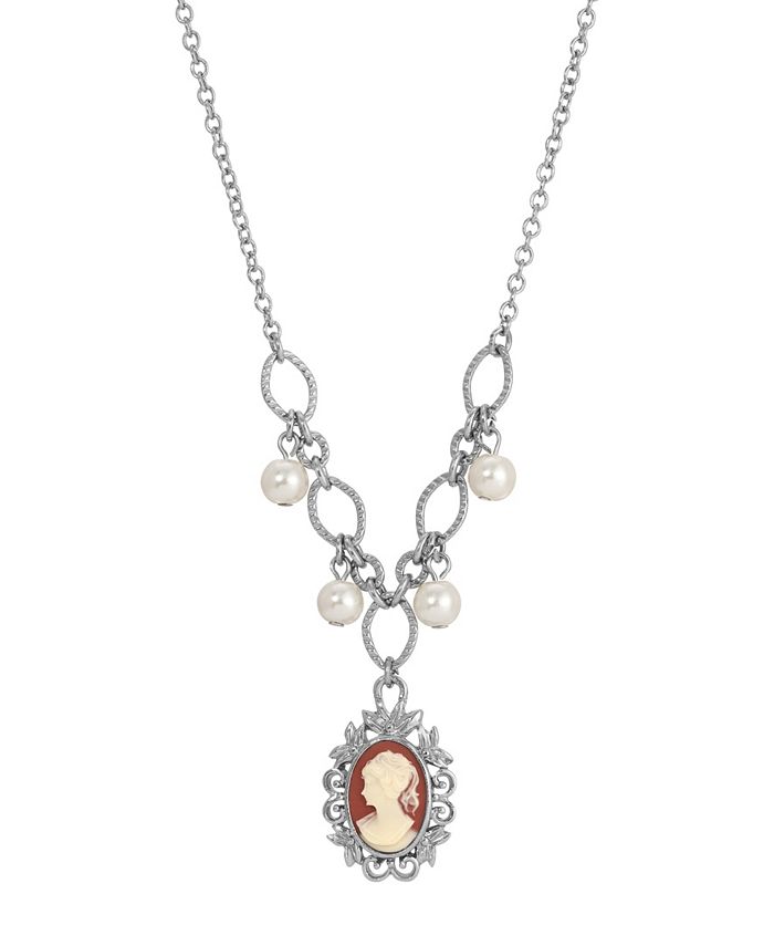 2028 Carnelian Resin Cameo Pendant Necklace Macy's