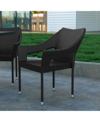 Embry All-Weather Indoor/Outdoor Stacking Patio Dining Chair With Steel Frame And Weather Resistant Pe Rattan
