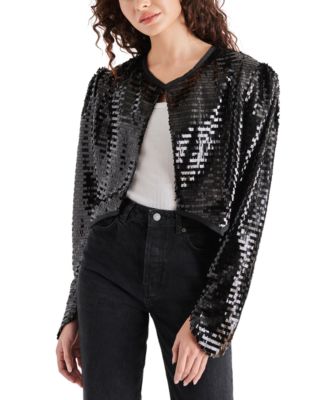 Steve Madden - Women's Juliet Pleated-Sleeve Sequin Bolero