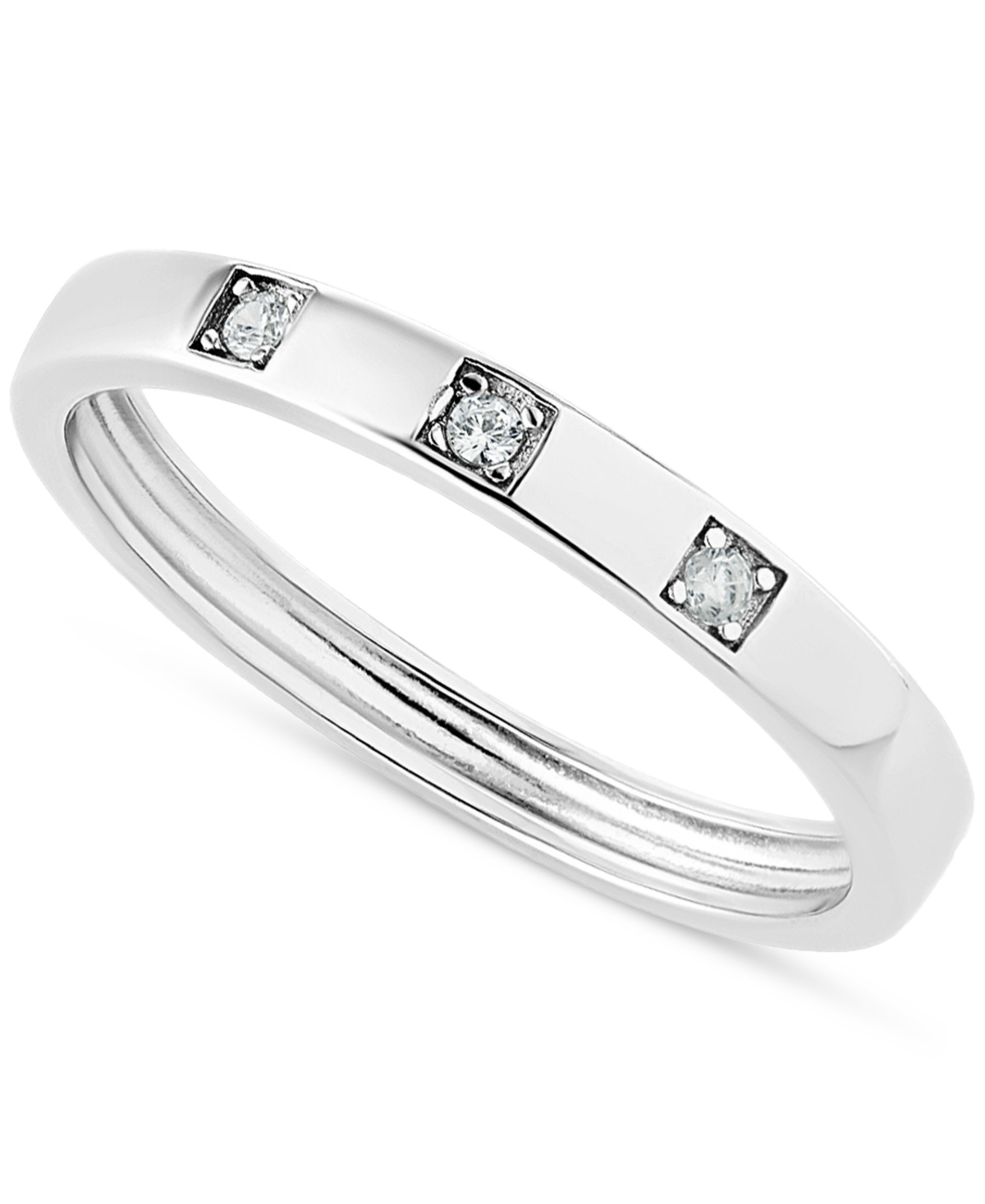 Giani Bernini Cubic Zirconia Band In Sterling Silver, Created For Macy's In Silver