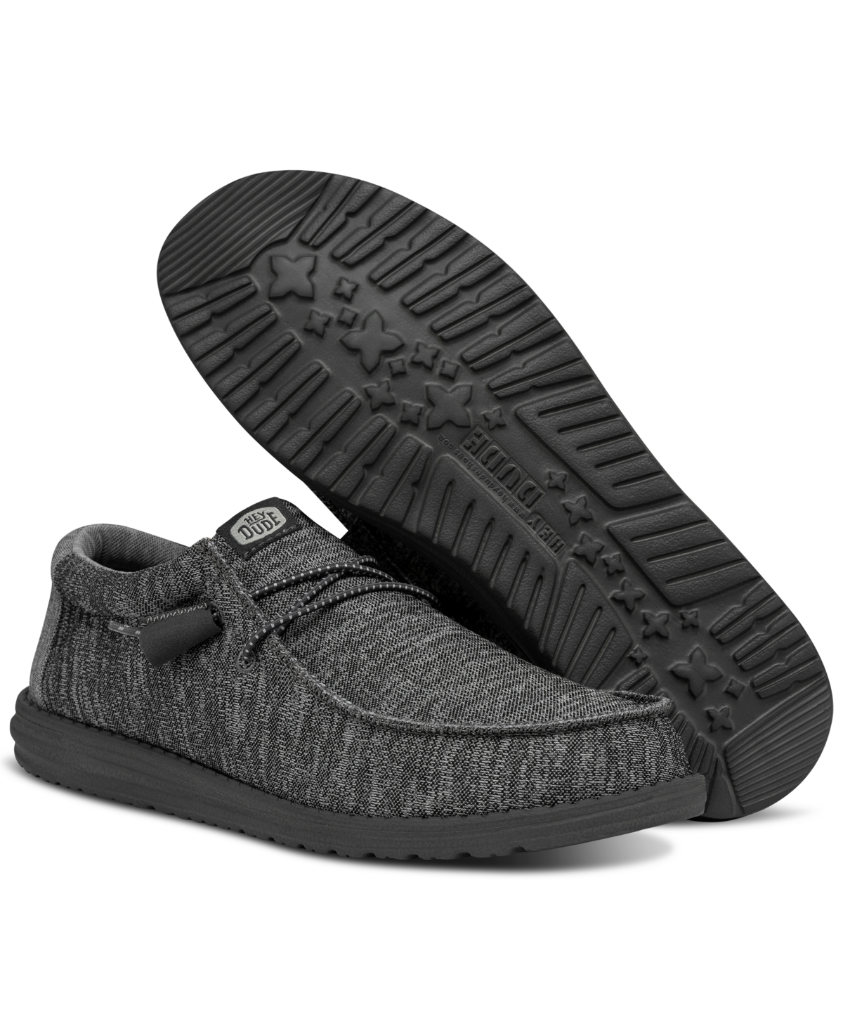 Shop Hey Dude Men's Wally Sport Knit Casual Moccasin Sneakers From Finish Line In Black