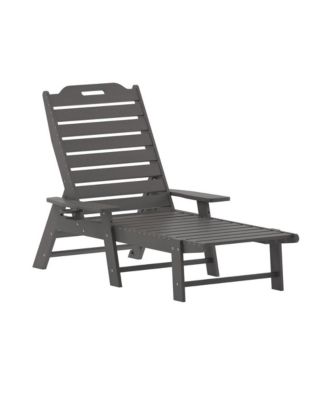 Gaylord Adjustable Adirondack Lounger With Cup Holder- All-Weather Indoor/Outdoor Hdpe Lounge Chair