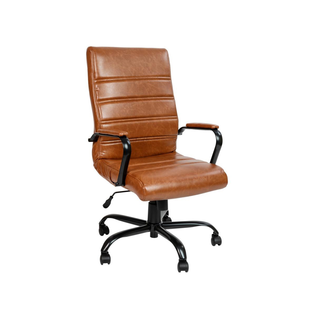 Milano Contemporary High-Back Home Office Chair With Padded Arms -black frame