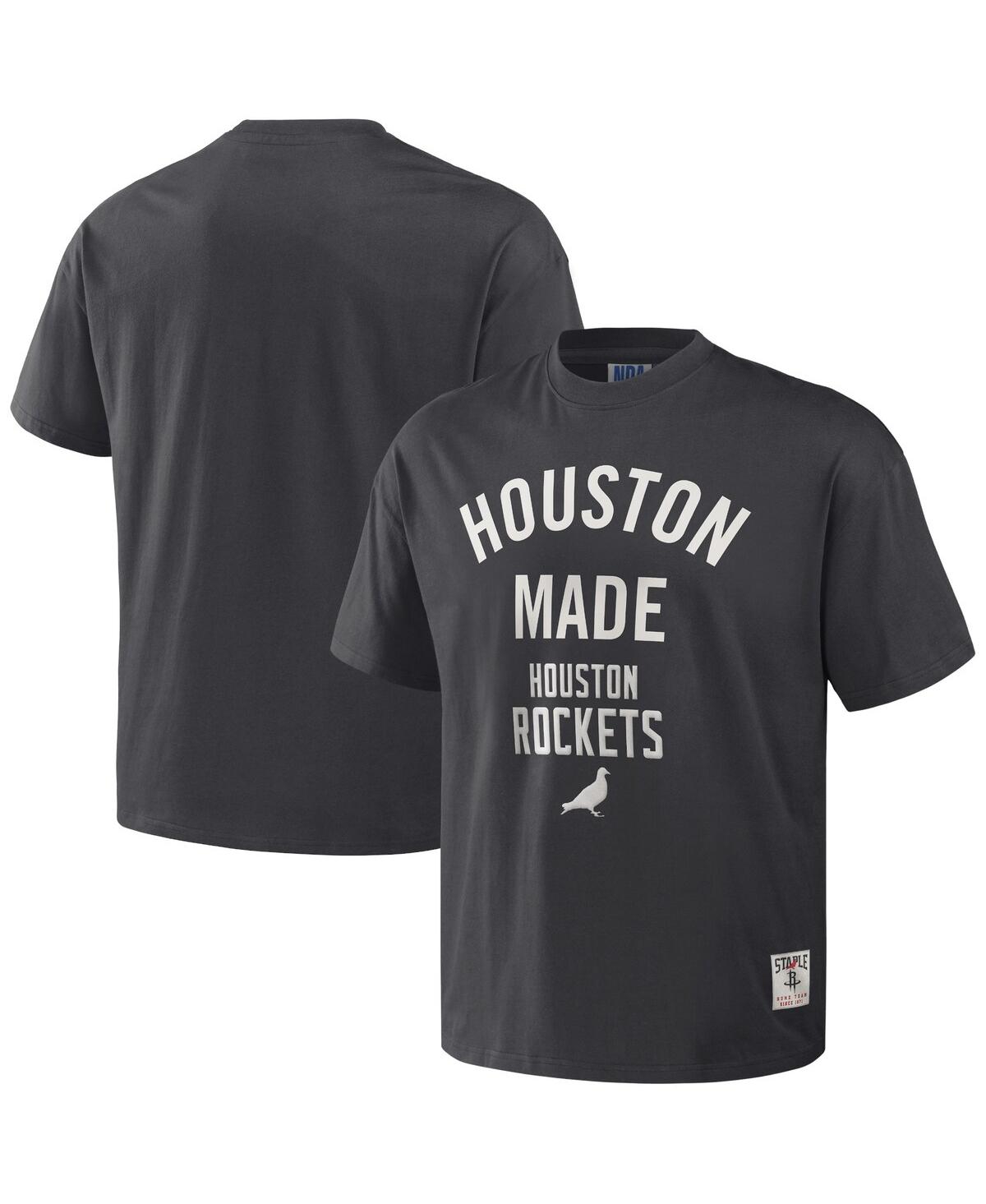Shop Staple Men's Nba X  Anthracite Houston Rockets Heavyweight Oversized T-shirt
