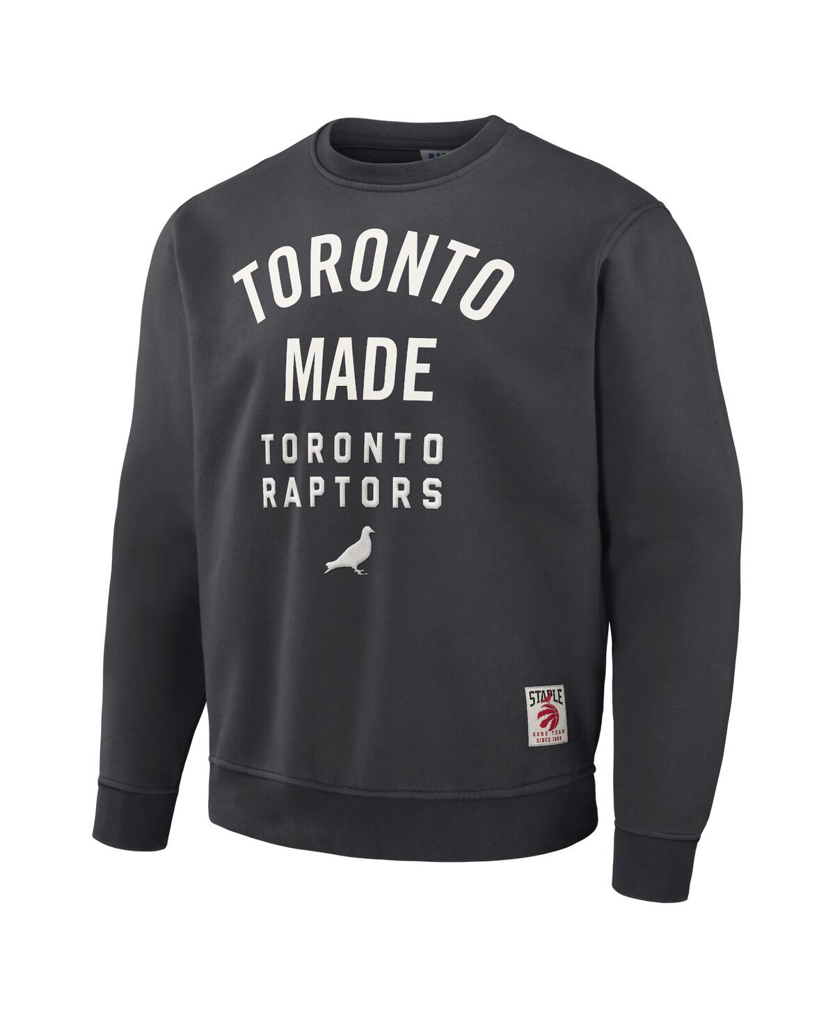 Shop Staple Men's Nba X  Anthracite Toronto Raptors Plush Pullover Sweatshirt