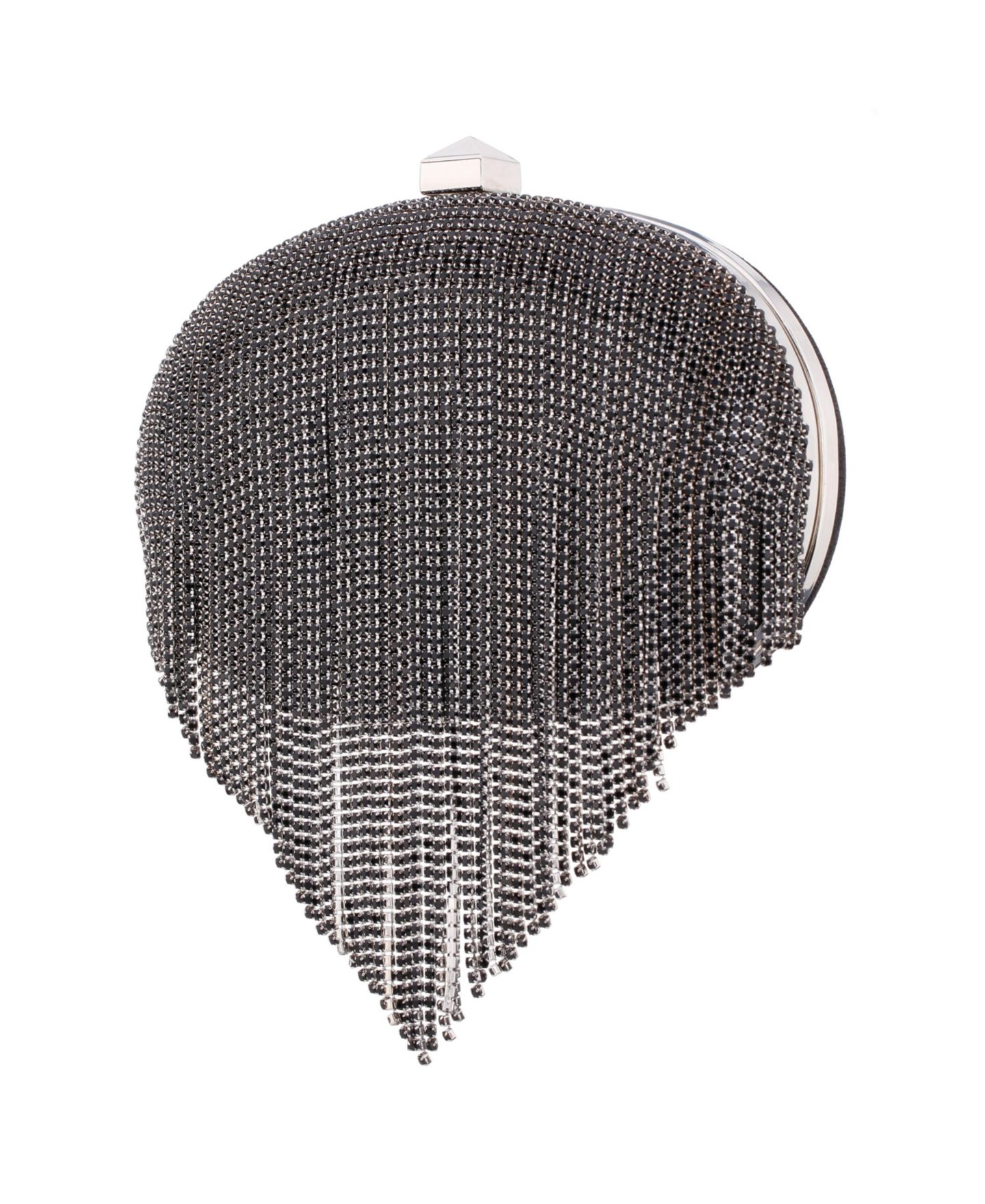 Женские клатчи Nina Crystal Chain Draped Minaudiere, цвет: Чёрный — фото 3