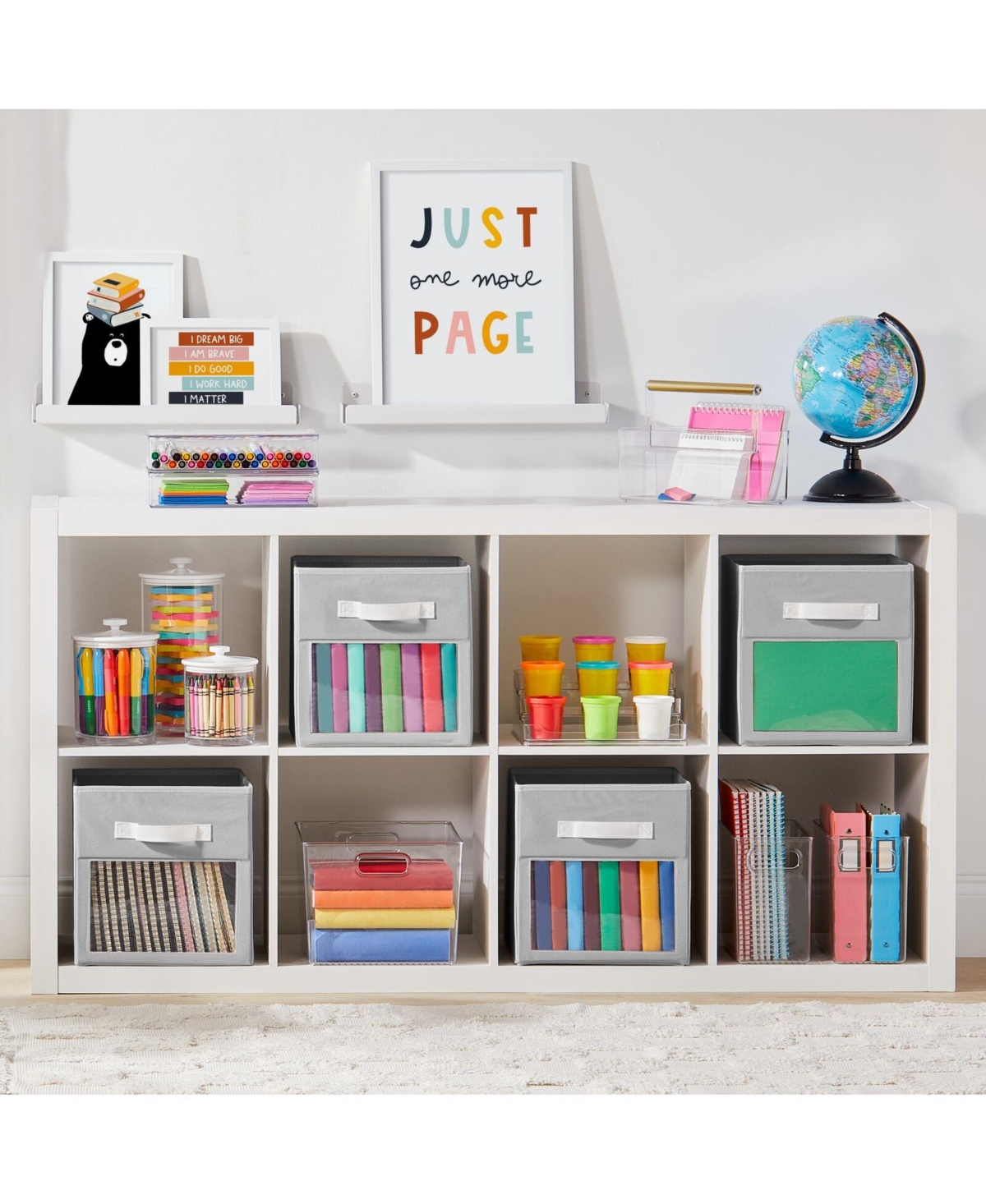 mDesign Kids Fabric Closet Storage Organizer Cube Bin Box - 6 Pack -white