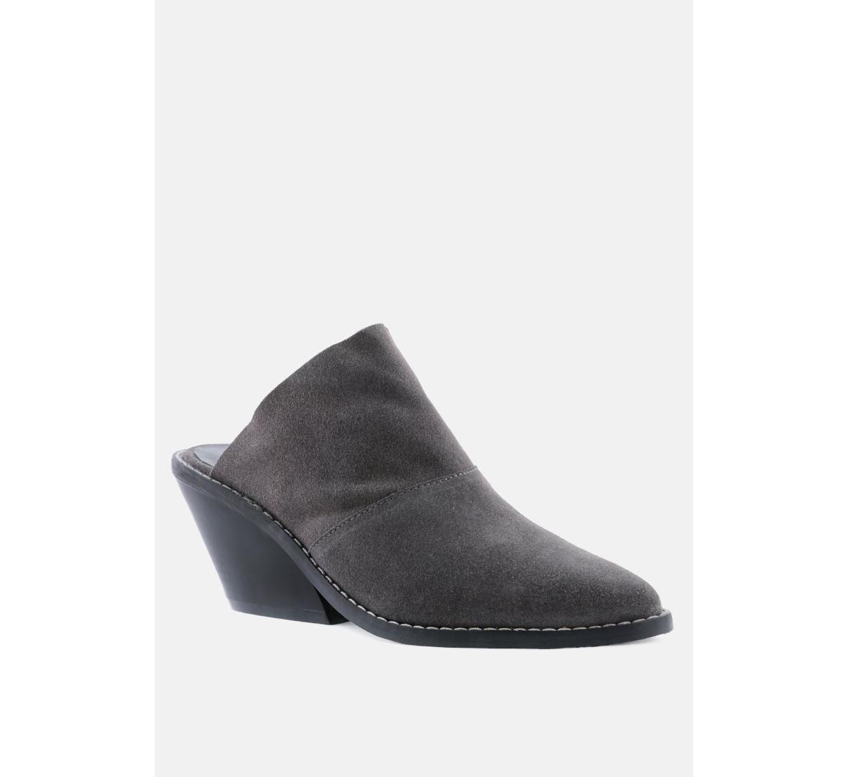 Mae Womens Grey Classic Mules Heels - Grey