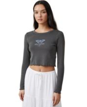 Macy Women Cotton Topswomen's Cotton Long-sleeve T-shirt - Slim
