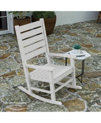 Fielder Contemporary Rocking Chair, All-Weather Hdpe Indoor/Outdoor Rocker