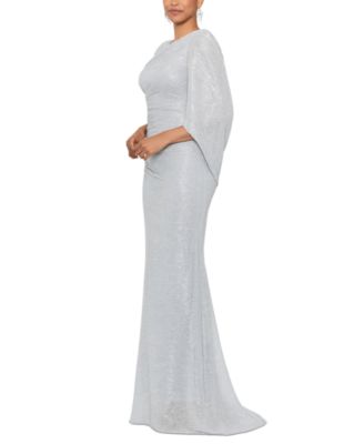 Betsy & Adam Women's Metallic Cowl-Back Gown