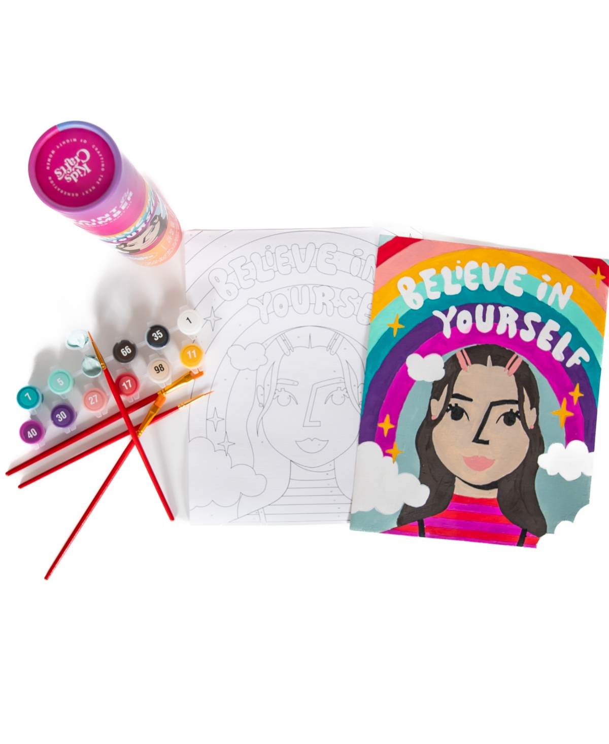 Kids Crafts Kids' Believe In Yourself Paint By Number Craft Kit In Vibrant Colors