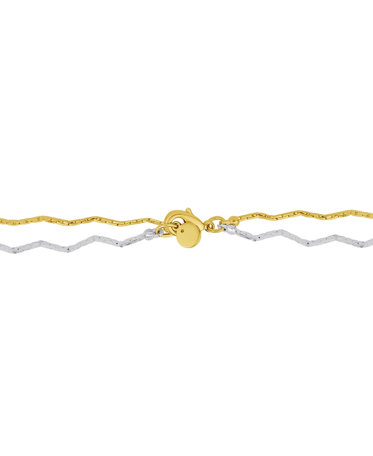 And Now This Silver-Plated and 18K Gold-Plated Zigzag Double Strand Chain Necklace