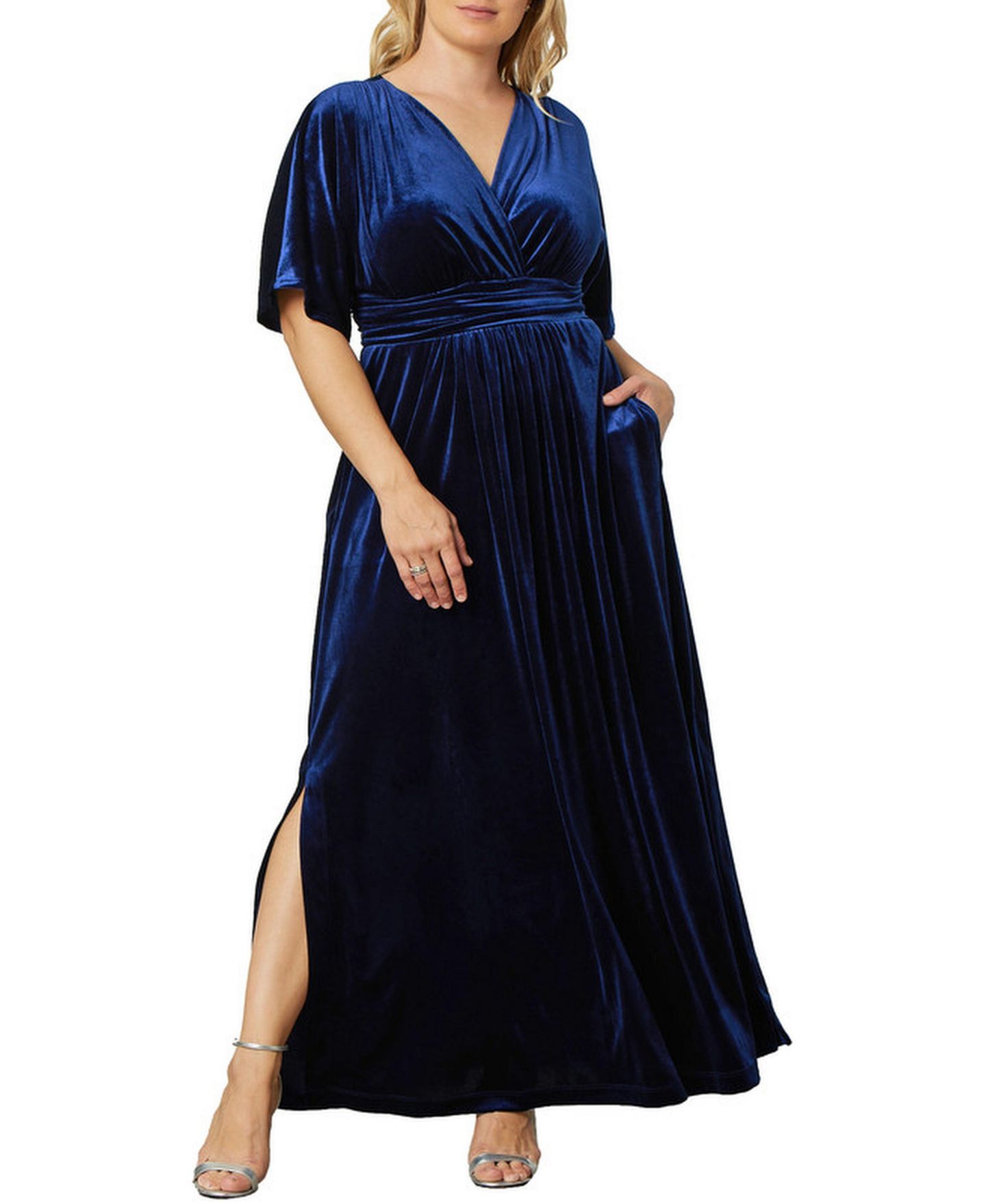 Женское платье Kiyonna Plus Size Verona Velvet Evening Gown, цвет: Тёмно-синий — фото 1