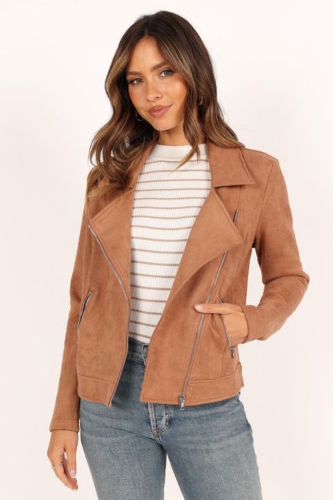 Женские куртки Petal and Pup Spencer Faux Suede Moto Jacket
