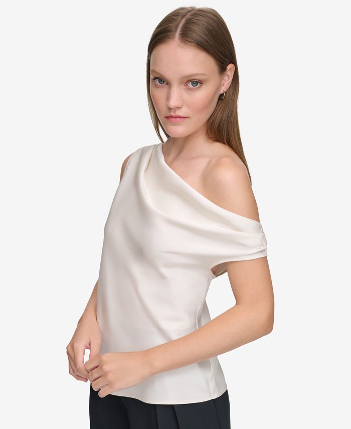 Calvin Klein Women's XFit Sleeveless Asymmetrical Top Macy's