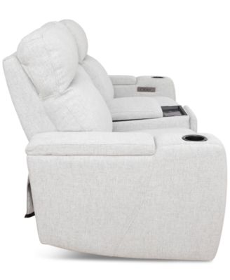 Greymel 74" Zero Gravity Fabric Loveseat with Console and Power Headrests