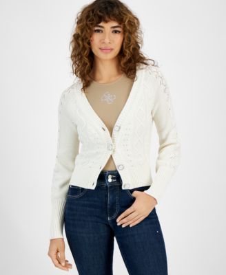 GUESS Women's Brielle Logo-Button Cardigan 