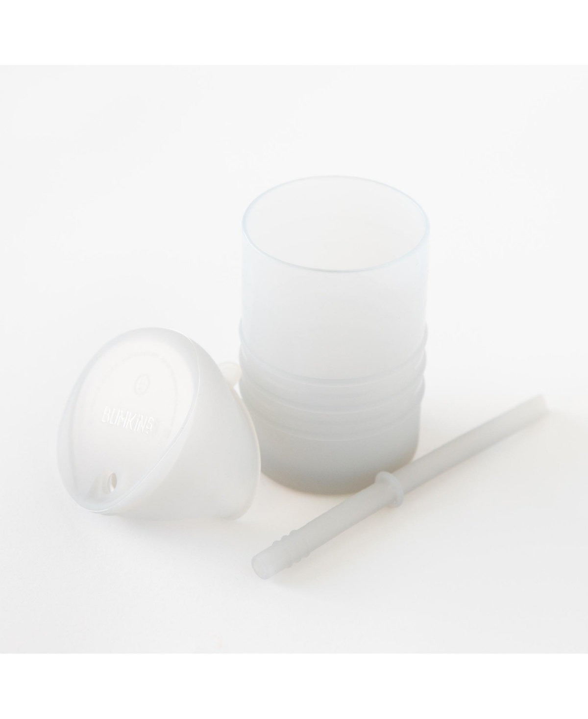Bumkins Baby Boys and Girls Spill-Resistant Silicone Cup, Straw and Lid Set