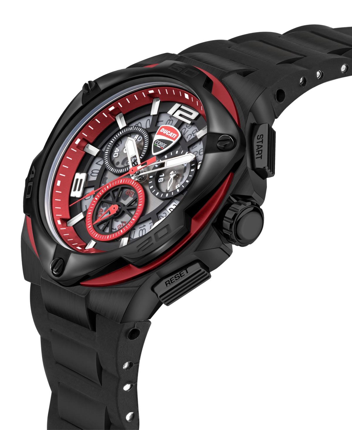 Shop Ducati Corse Men's Quartz Black Silicone Watch 49mm