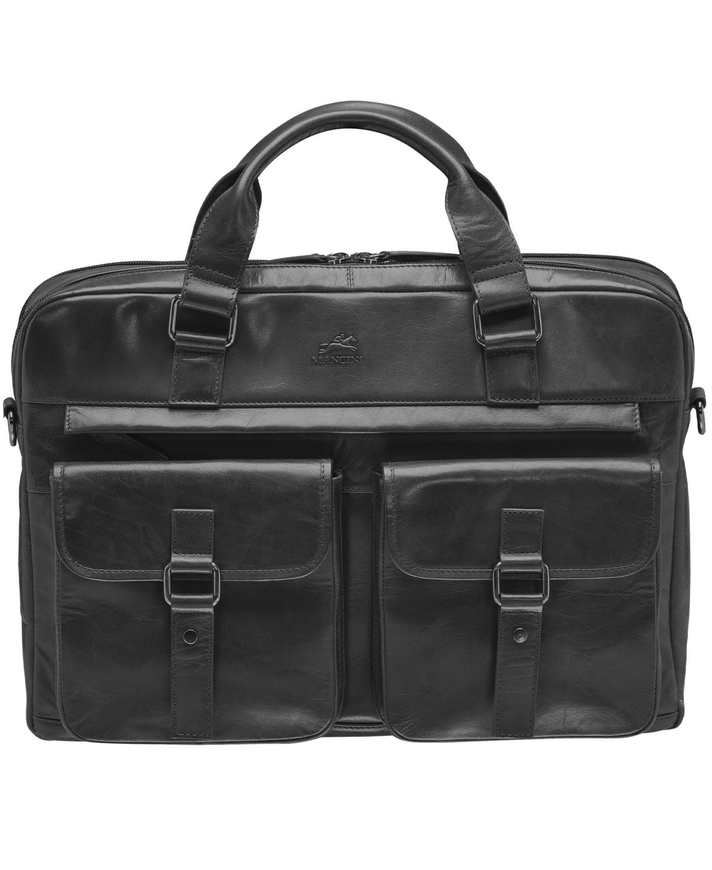 Мужская сумка Mancini Buffalo Briefcase with Dual Compartments for 15.6" Laptop, цвет: Чёрный — фото 1