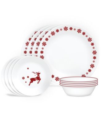 Corelle Rudolph 12 Pc. Dinnerware Set, Service for 4 - Macy's
