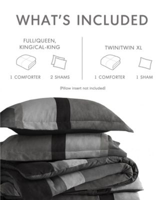 Boulder Stripe Micro Suede 3-Pc. Comforter Set, King/California King