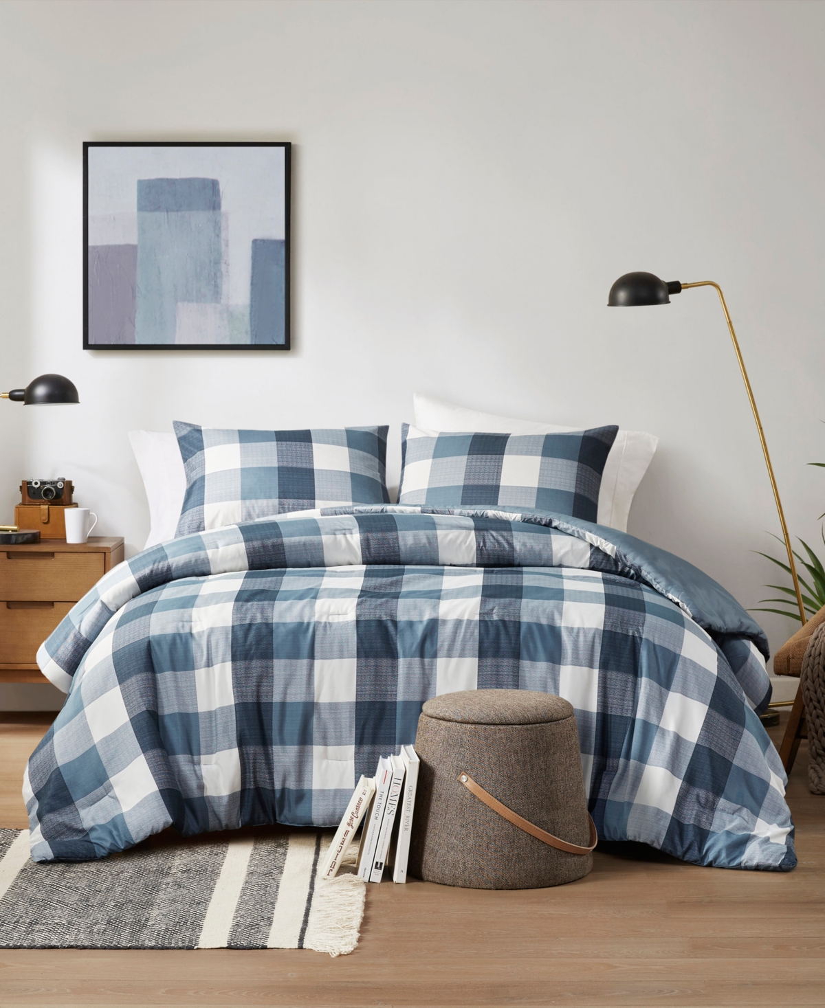 Shop 510 Design Closeout!  Jonah Plaid Check 3-pc. Comforter Set, Full/queen In Blue