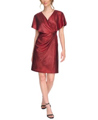 kensie Women's Flutter-Sleeve Wrap Dress - Macy's