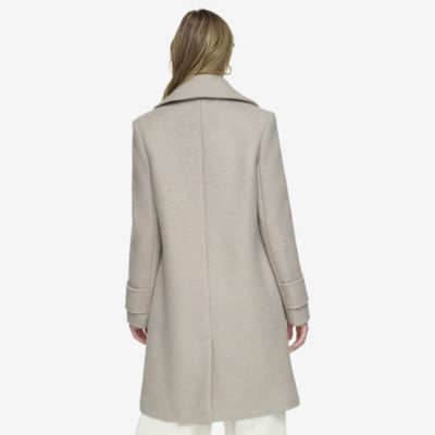 Regine Sb Women's Soft Wool Boucle Coat With Back Vent