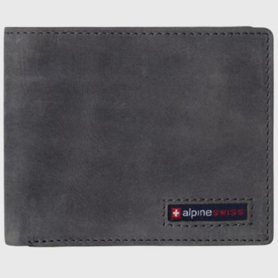 Mens Commuter RFID Bifold Wallet 2 ID Windows Divided Bill Section