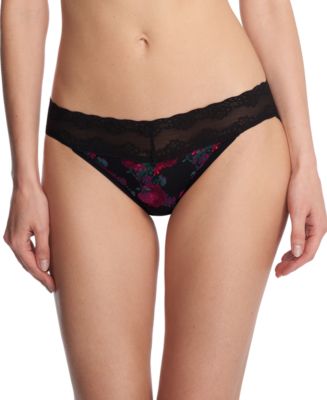 Natori Bliss Perfection One-Size Thong 3 Pack - Cameo Rose, Black