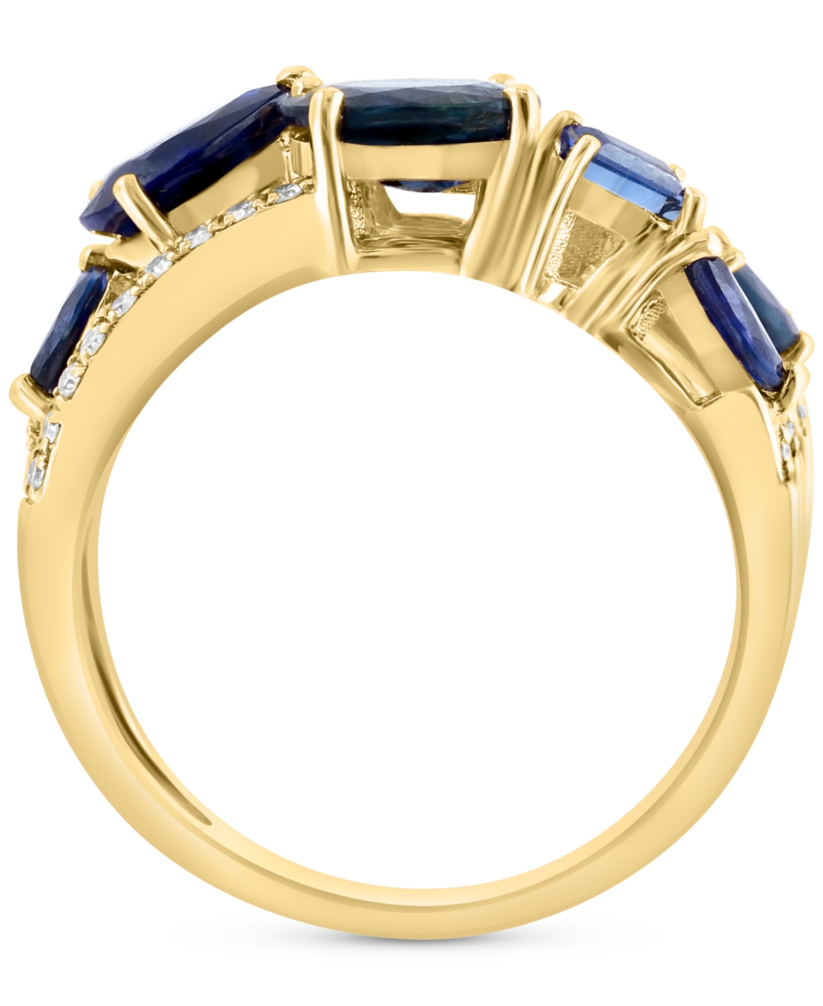 Effy Sapphire (2-5/8 ct. t.w.) & Diamond (1/10 ct. t.w.) Openwork Cluster Ring in 14k Gold