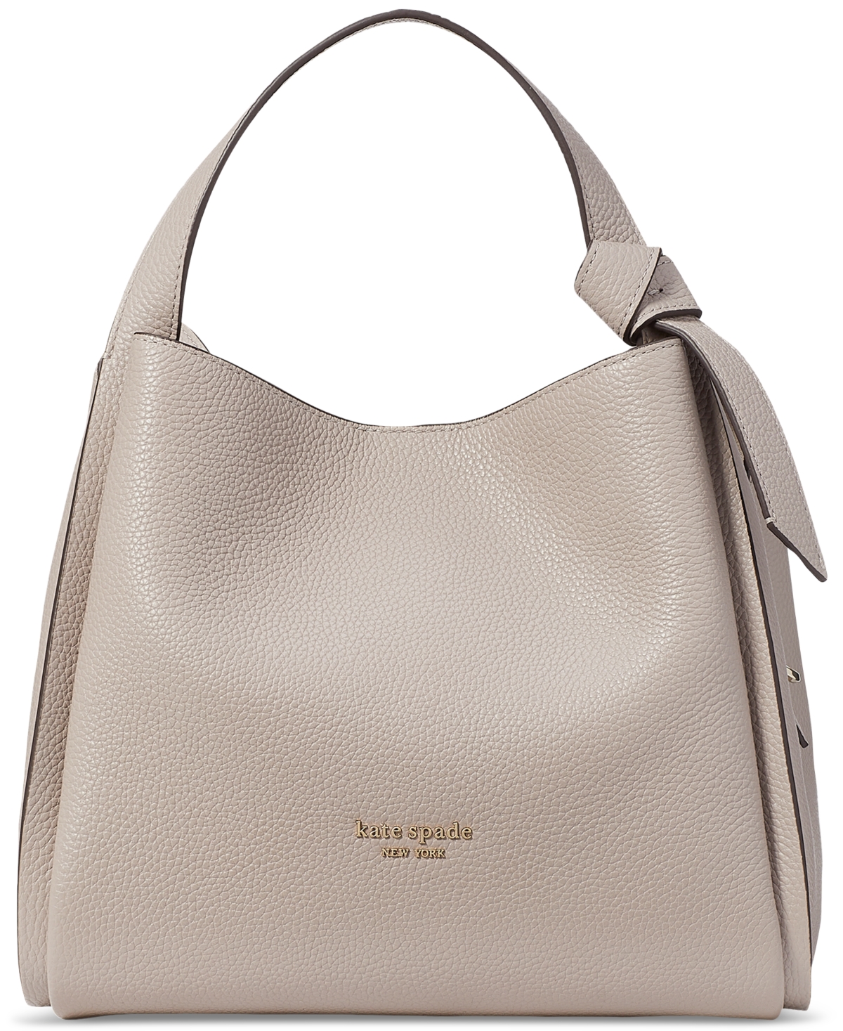 Knott Pebbled Leather Crossbody Tote - Warm Taupe