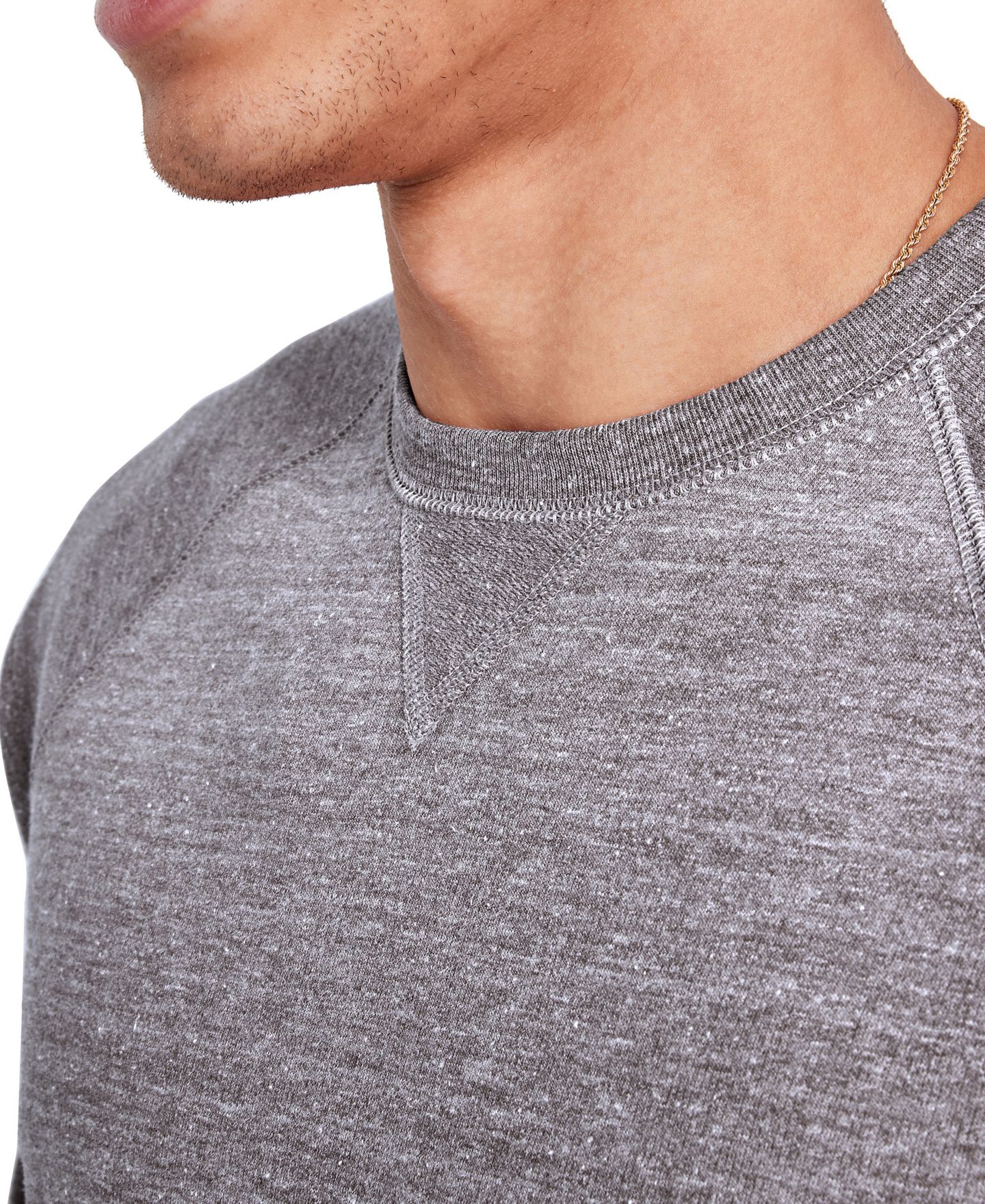 Мужской свитшот Hanes Original Triblend French Terry Crewneck, цвет: Чёрный меланжевый — фото 3