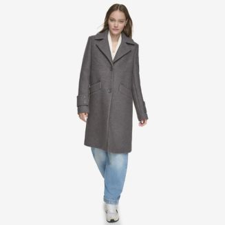 Andrew Marc Regine Sb Women's Soft Wool Boucle Coat With Back Vent - Macy's