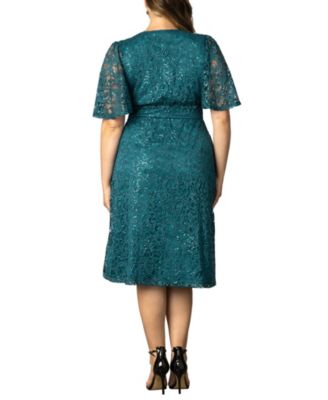 Plus Size Starry Sequin Lace Cocktail Dress