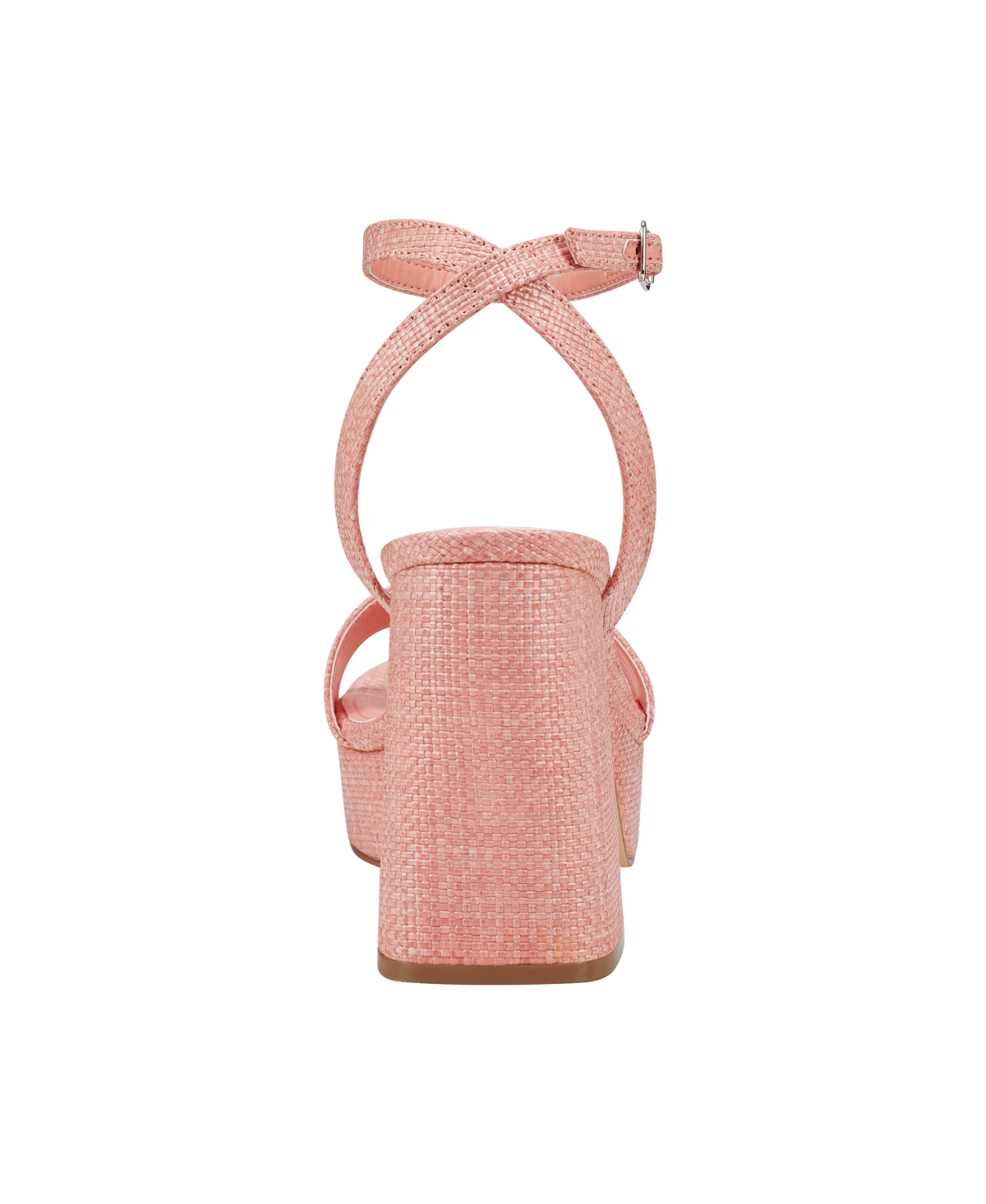 Marc Fisher Women's Sadel Block Heel Ankle Strap Dress Sandals - Orange - Textile