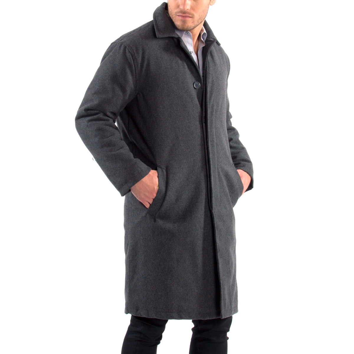 Alpine Swiss Men's Zach Knee Length Jacket Top Coat Trench Wool Blend Overcoat