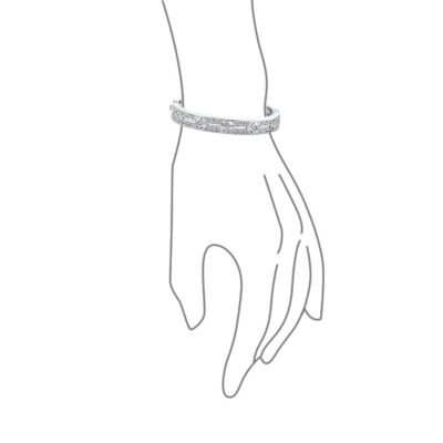 Prom Holiday Bangle Bracelet Cubic Zirconia CZ Silver Tone Plated Brass