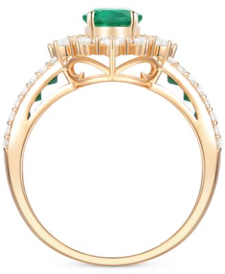 Sapphire (2-1/3 ct. t.w) and Diamond (3/4 ct. t.w.) Ring in 14k White Gold (Also Available in Ruby and Emerald)