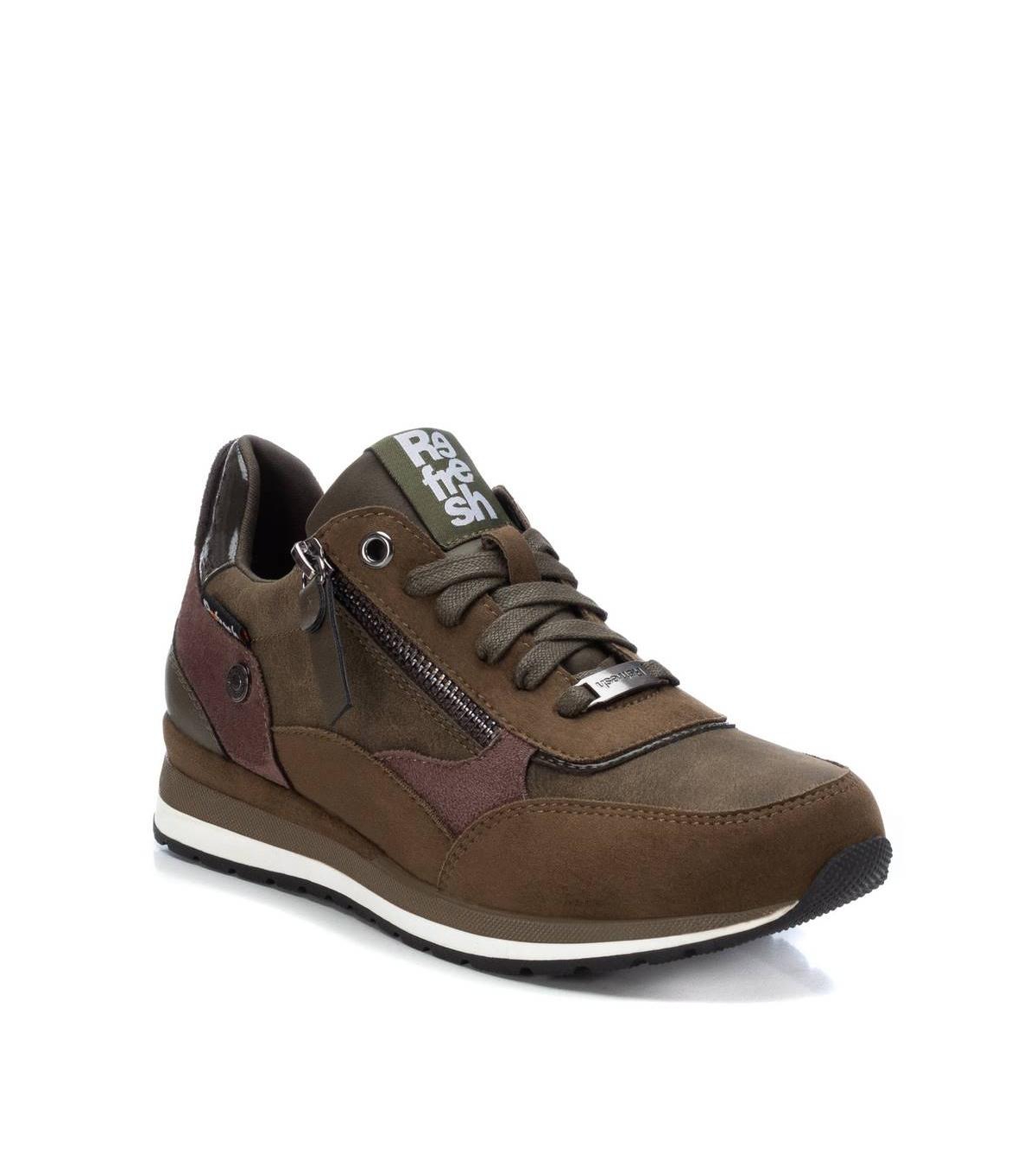 Women's Lace-Up Sneakers By Xti - Dark brown