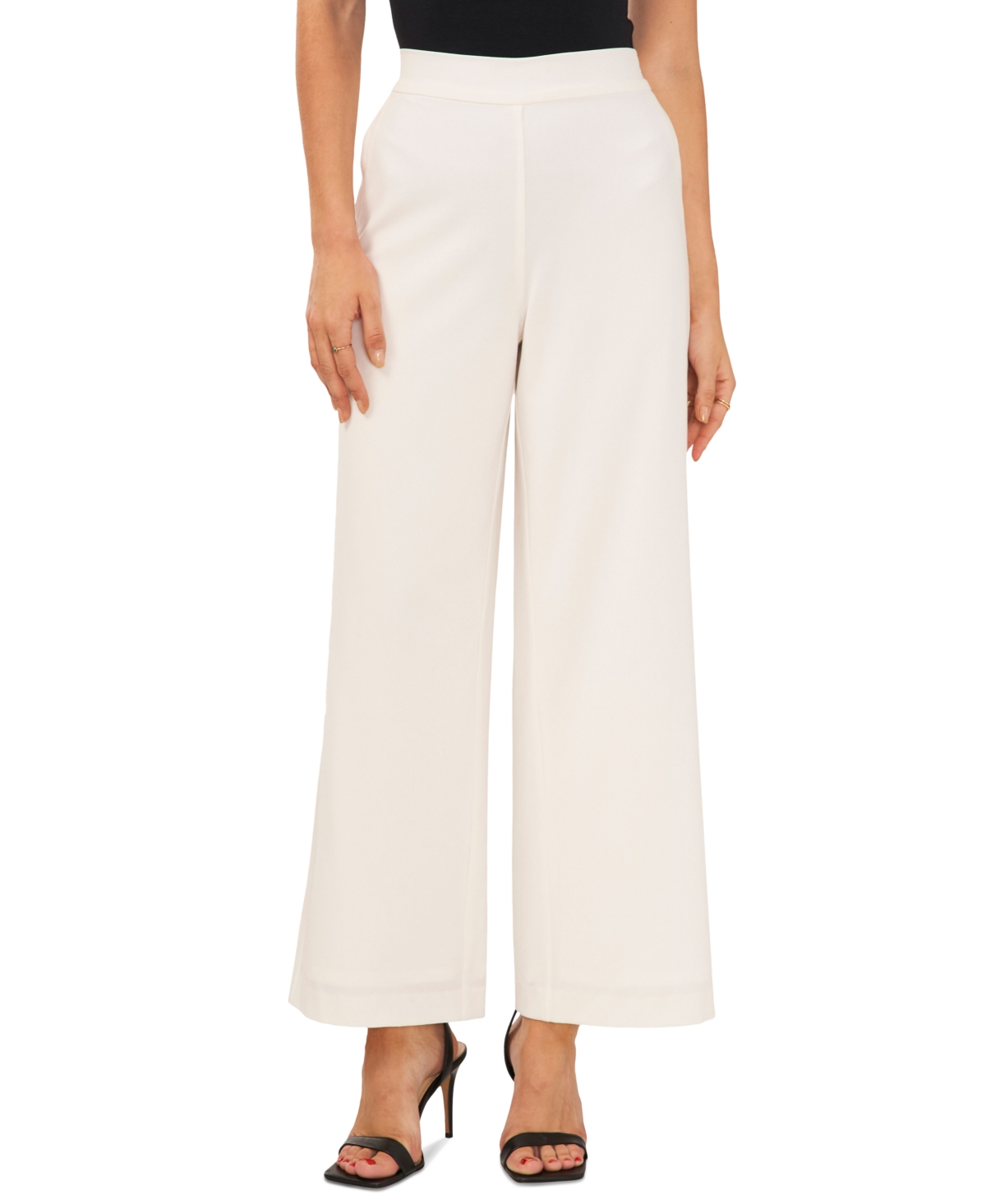 Shop Vince Camuto Women's Wide Leg Pull-on Pants In New Ivory