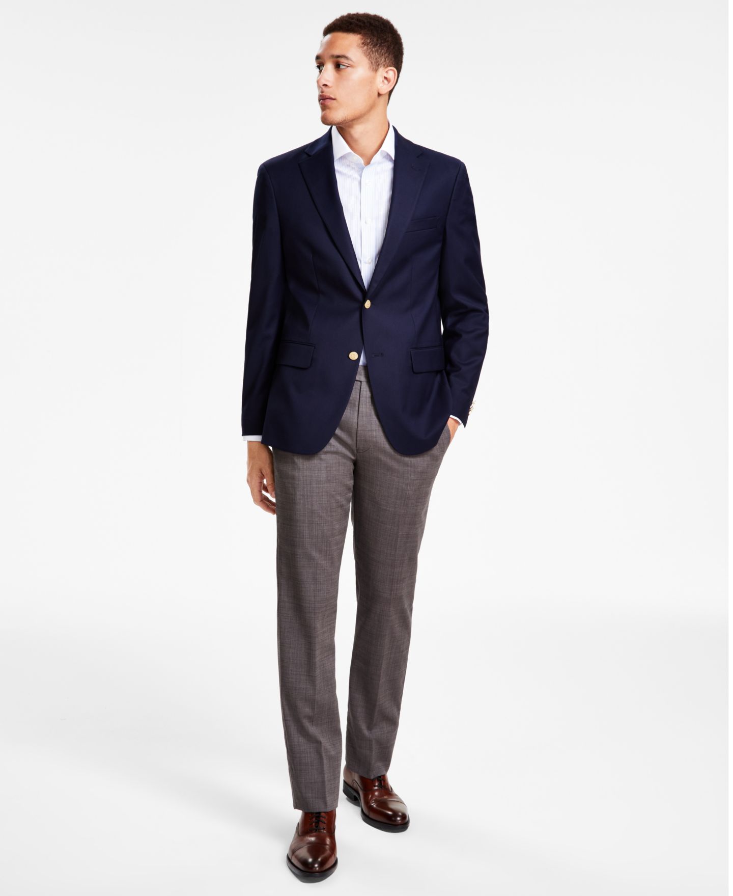 Мужской пиджак Tommy Hilfiger Modern-Fit Solid Navy Blazer, цвет: Тёмно-синий — фото 1