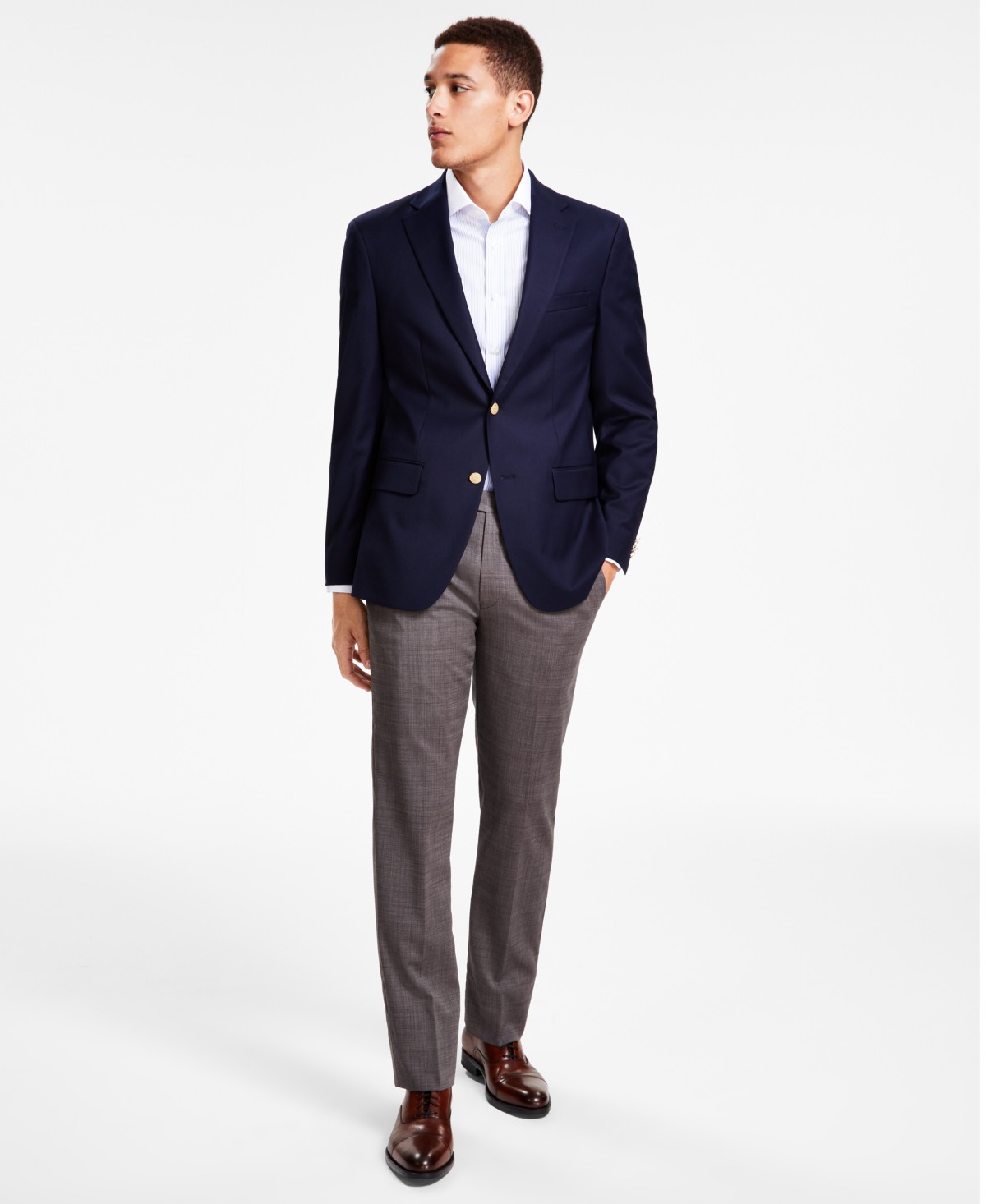 Мужские пиджаки Tommy Hilfiger Men's Modern-Fit Solid Navy Blazer — фото 1